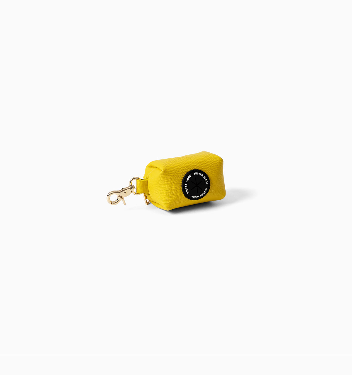 Bright Yellow Leather Poop Bag Holder