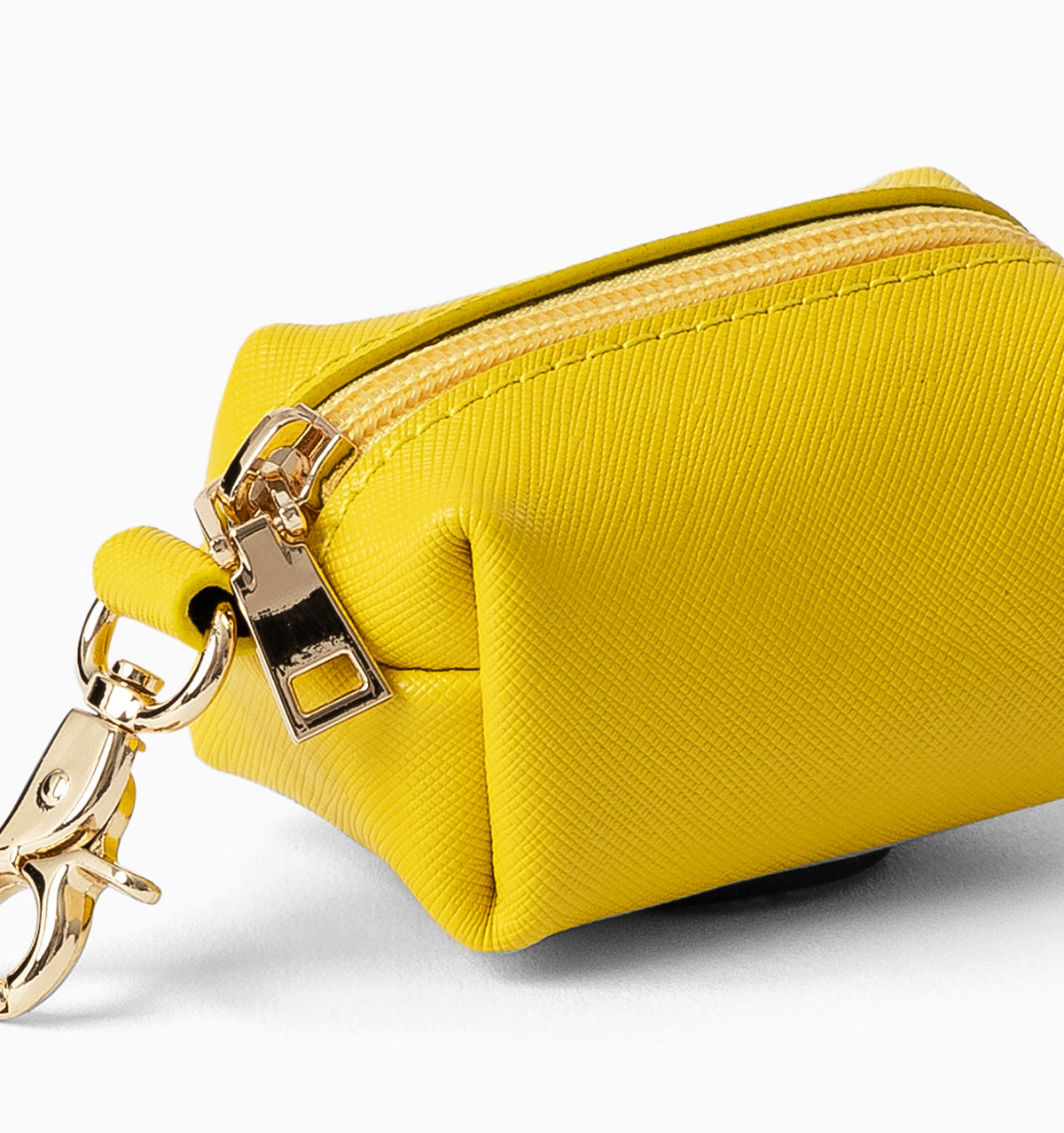 Bright Yellow Leather Poop Bag Holder