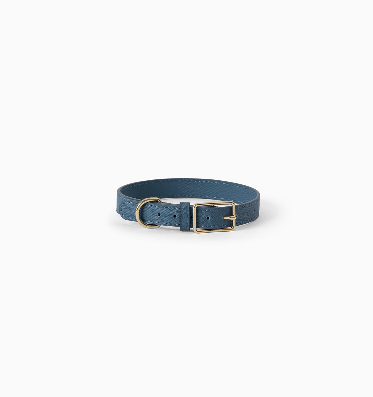 Denim Blue Leather Dog Collar