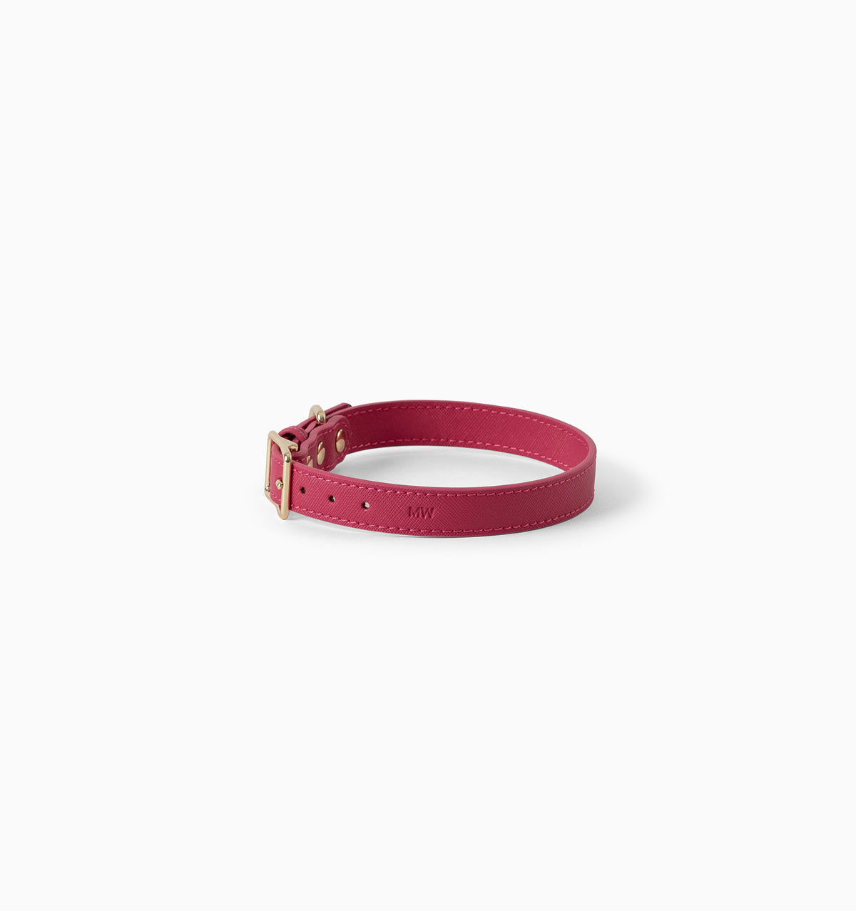 Hot Pink Leather Dog Collar