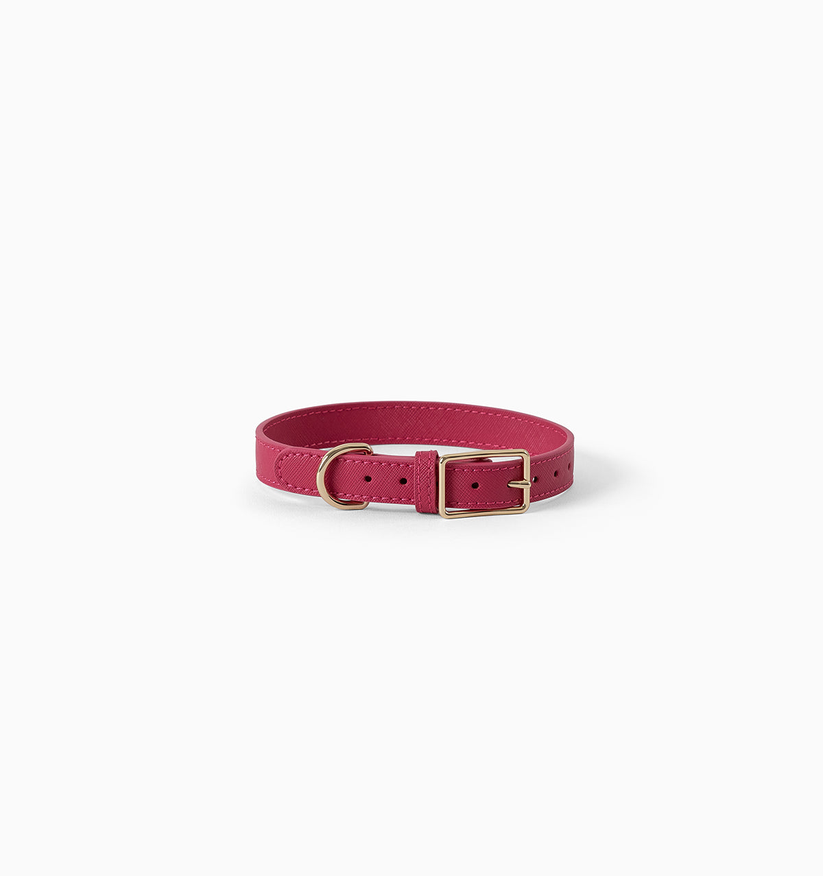 Hot Pink Leather Dog Collar