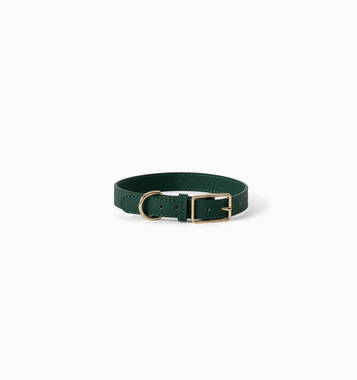 Hunter Green Leather Dog Collar