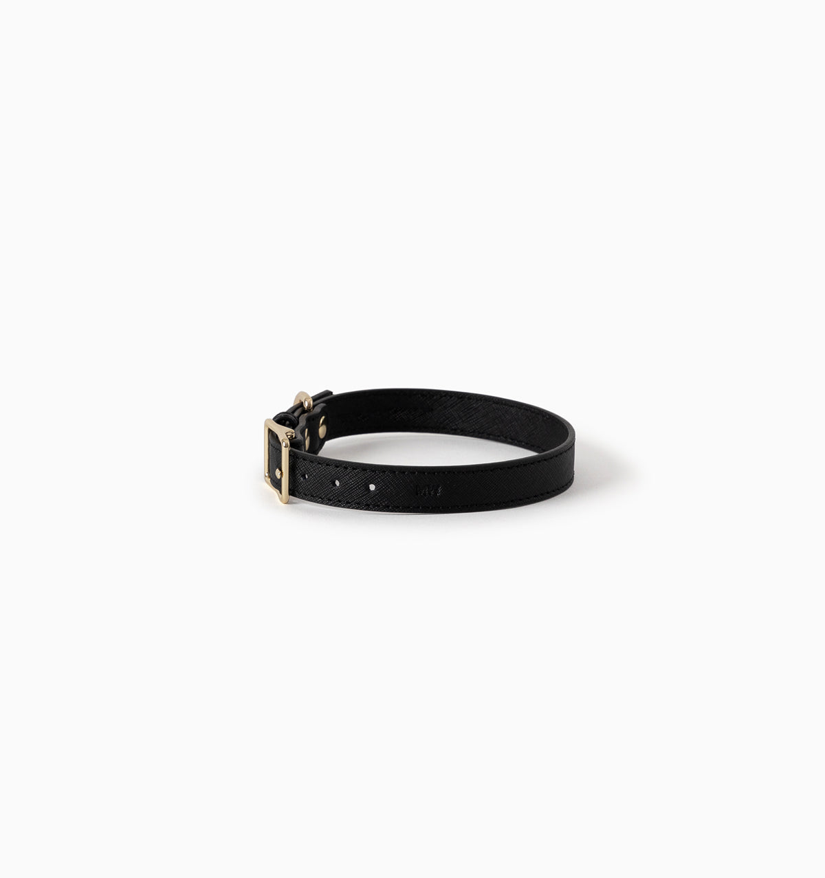 Jet Black Leather Dog Collar