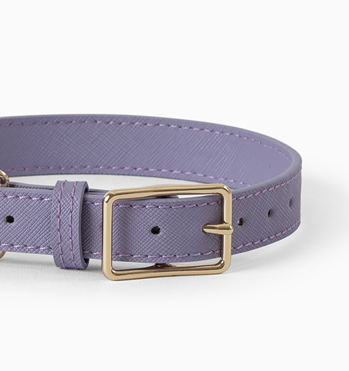 Lilac Leather Dog Collar