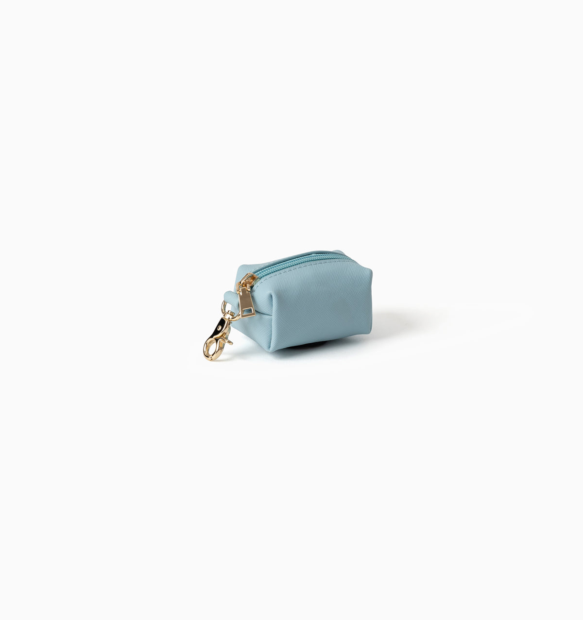 Pale Blue Leather Poop Bags
