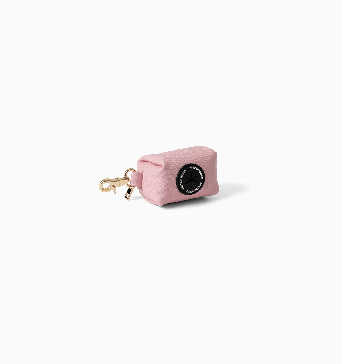 Soft Pink Leather Poop Bag Holder
