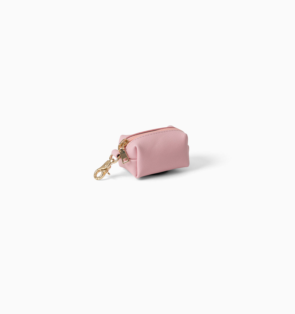 Soft Pink Leather Poop Bag Holder