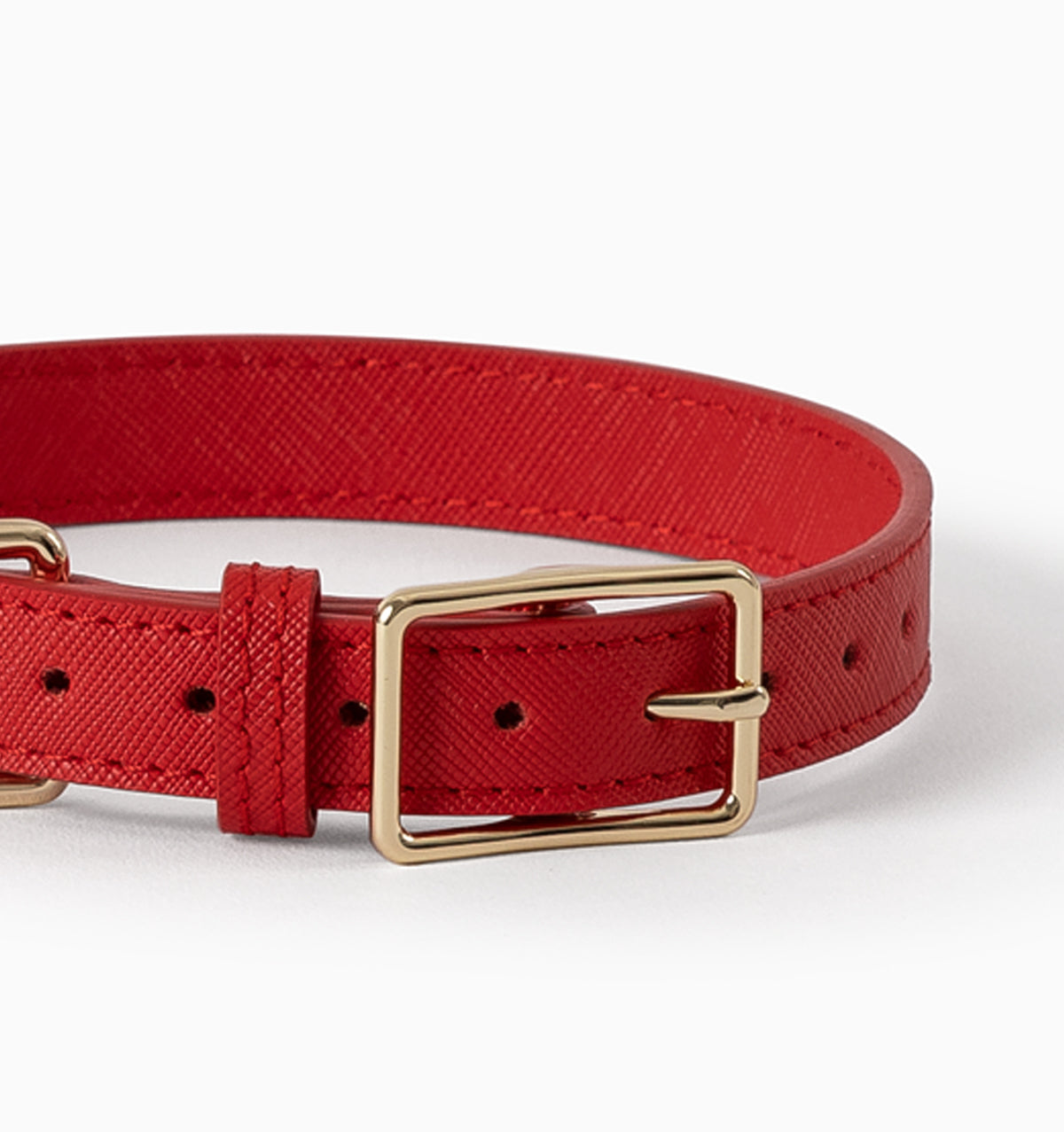 Red Leather Dog Collar