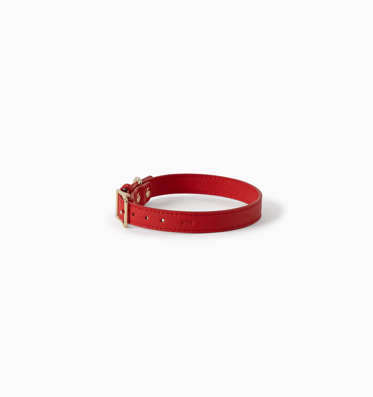 Red Leather Dog Collar