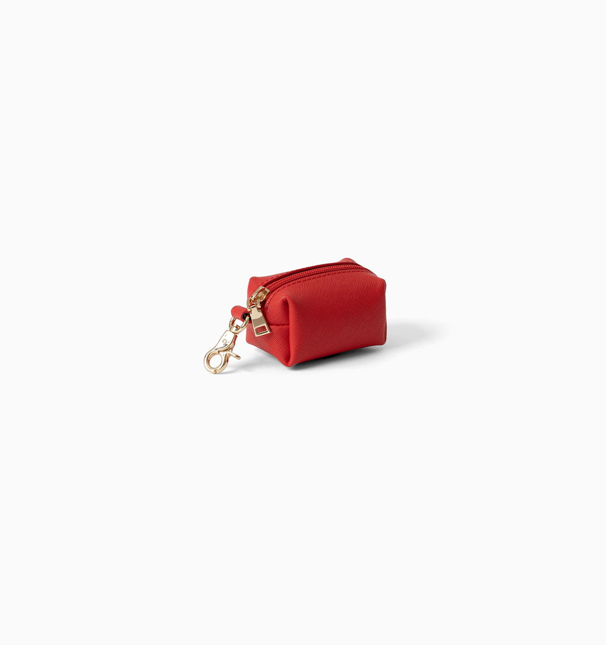 Red Leather Poop Bag Holder