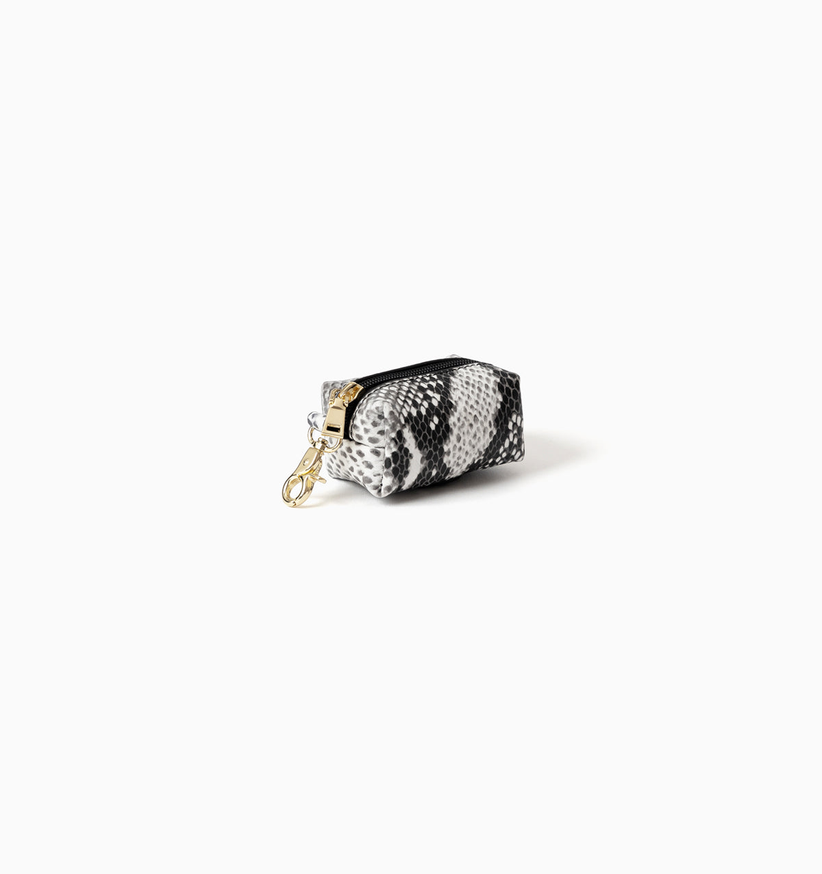Snakeskin Print Leather Poop Bag Holder