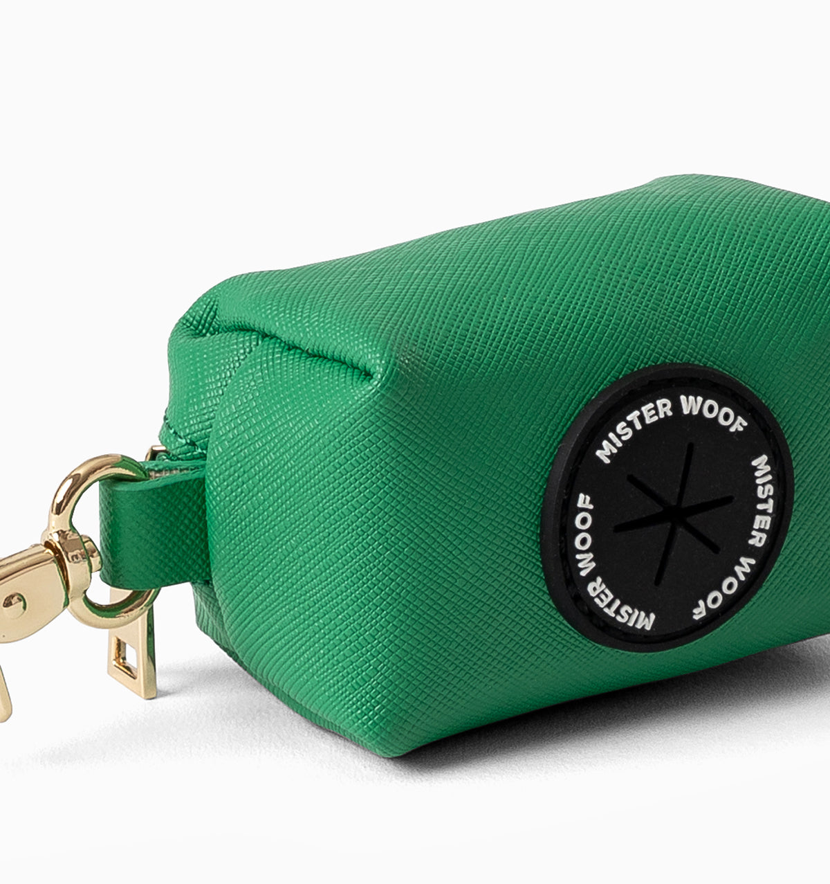 Bright Green Leather Poop Bag Holder