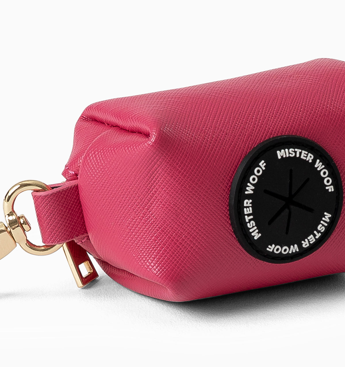 Hot Pink Leather Poop Bag Holder