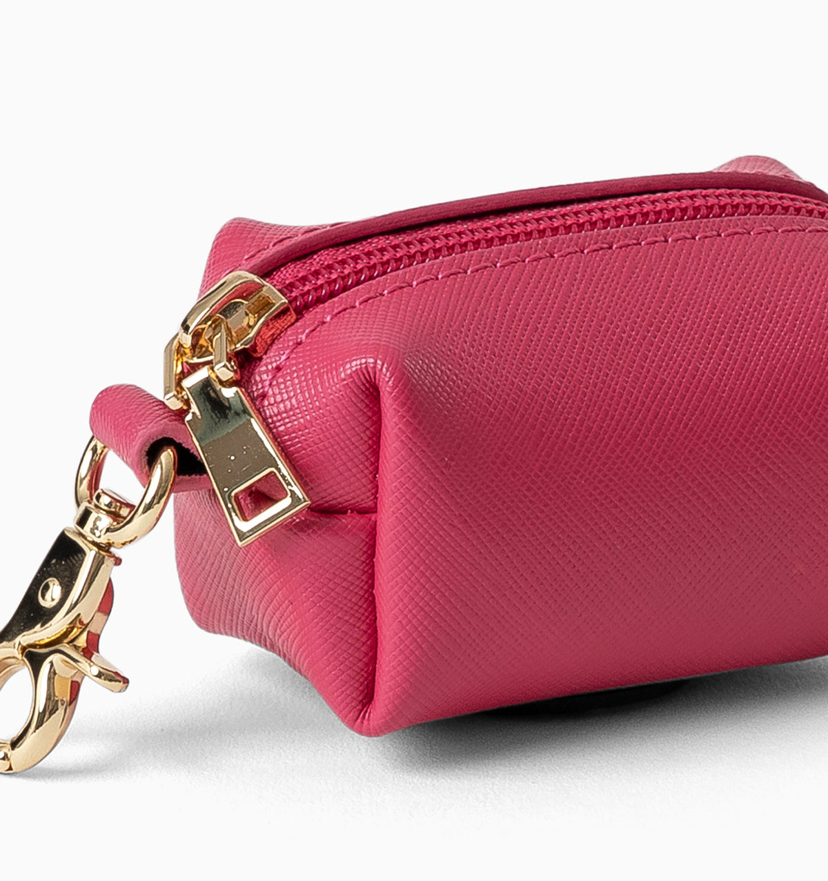 Hot Pink Leather Poop Bag Holder