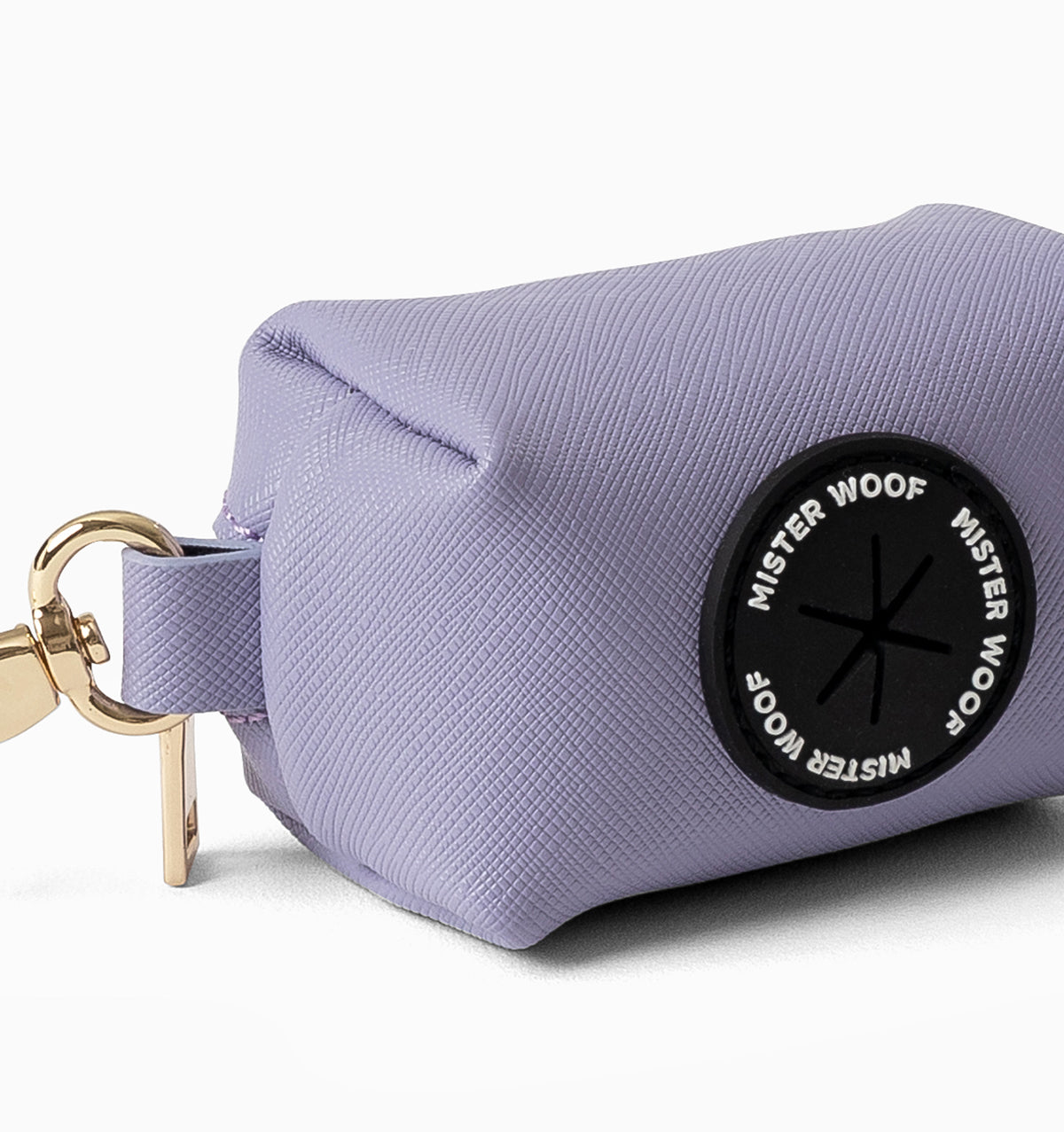 Lilac Leather Poop Bag Holder