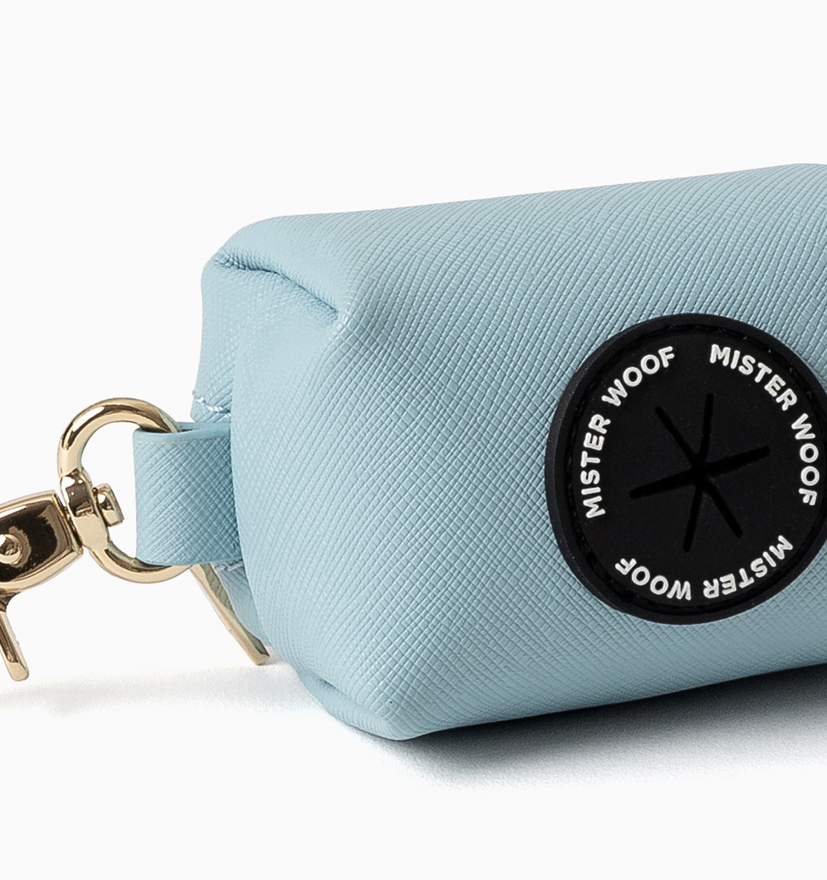 Pale Blue Leather Poop Bags