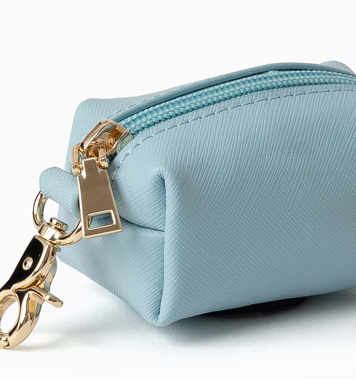 Pale Blue Leather Poop Bags