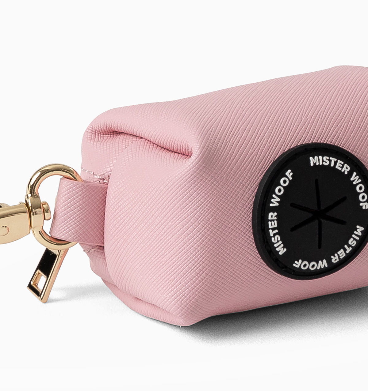 Soft Pink Leather Poop Bag Holder