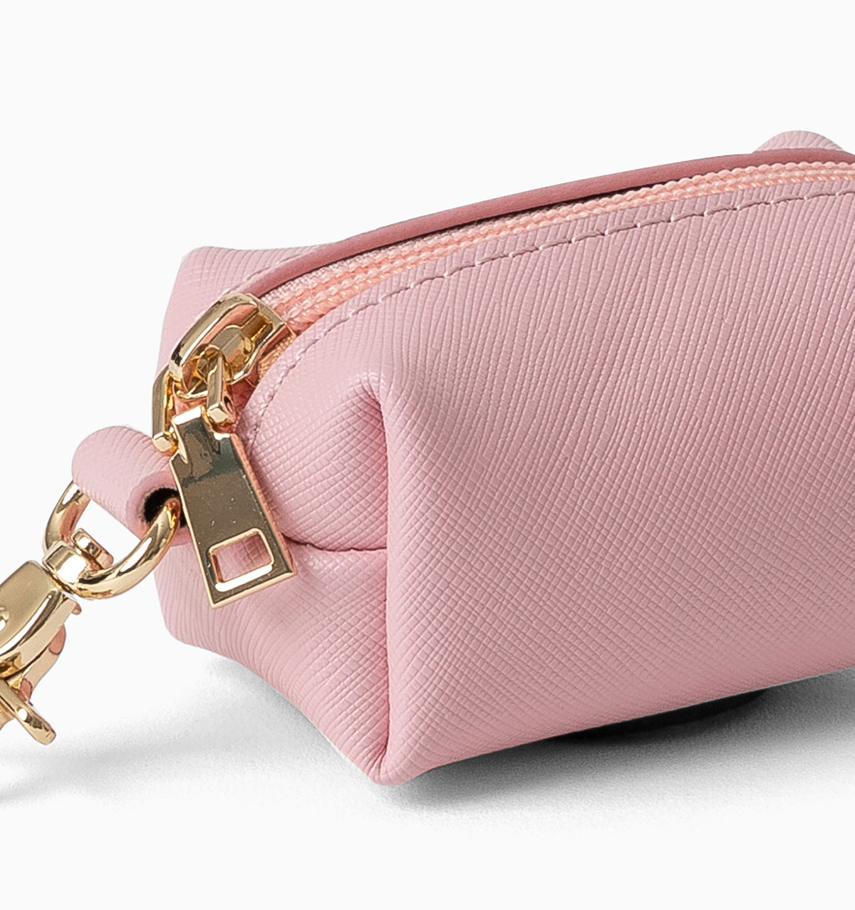 Soft Pink Leather Poop Bag Holder