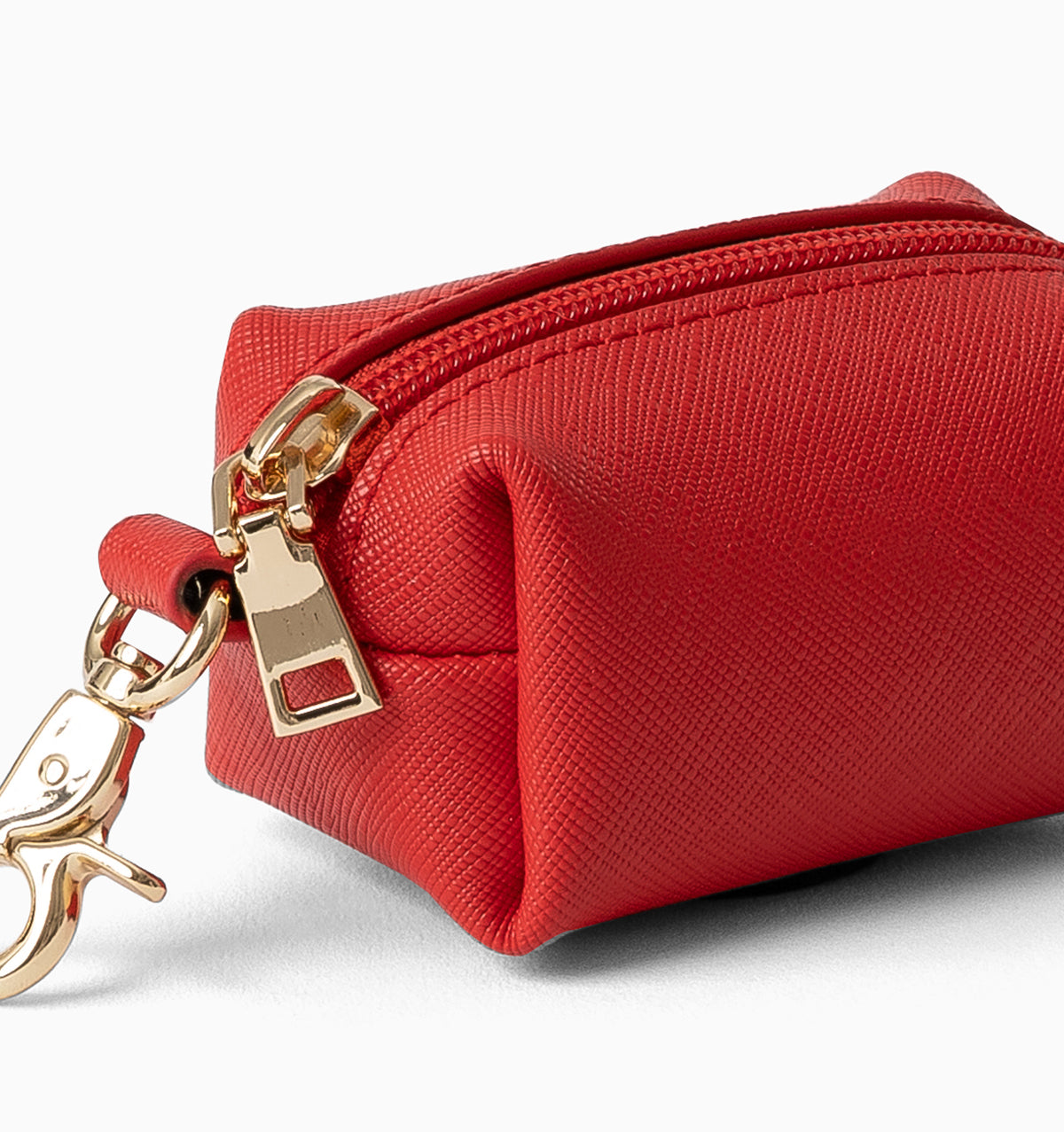 Red Leather Poop Bag Holder