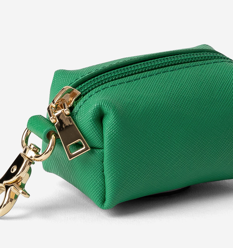 Bright Green Leather Poop Bag Holder