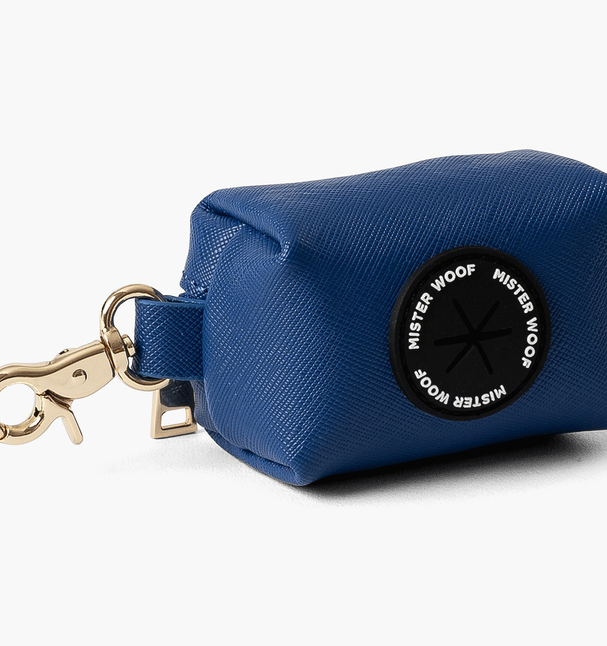 Mister Woof Cobalt Blue Leather Dog Waste Pouches Poop Roll Holder