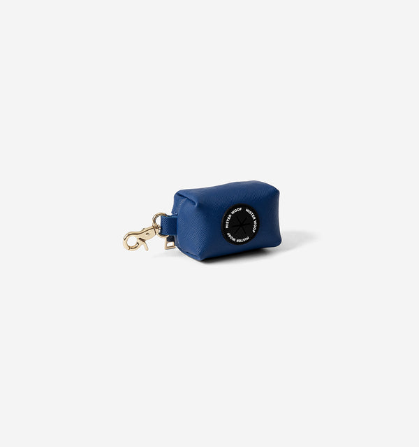 Cobalt Blue Leather Poop Bag Holder