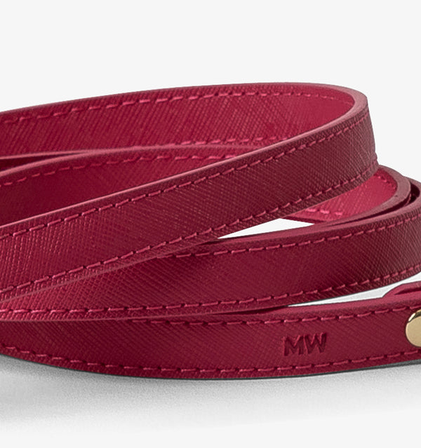 Hot Pink Leather Skinny Dog Lead