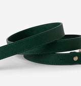 Hunter Green Standard Leather Dog Lead