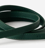 Hunter Green Leather Skinny Dog Lead