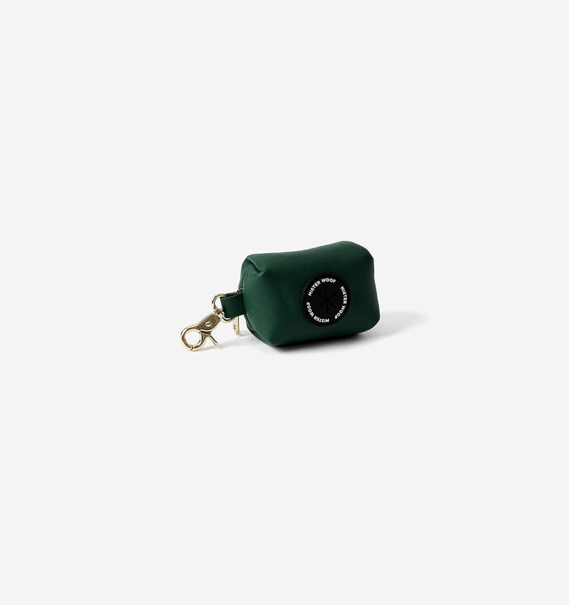 Hunter Green Leather Poop Bag Holder
