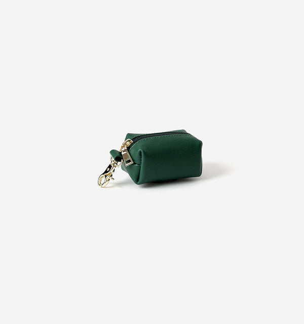 Hunter Green Leather Poop Bag Holder