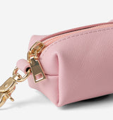 Soft Pink Leather Poop Bag Holder