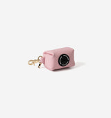 Soft Pink Leather Poop Bag Holder