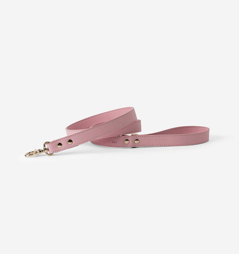 Soft Pink Standard Leather Dog Lead