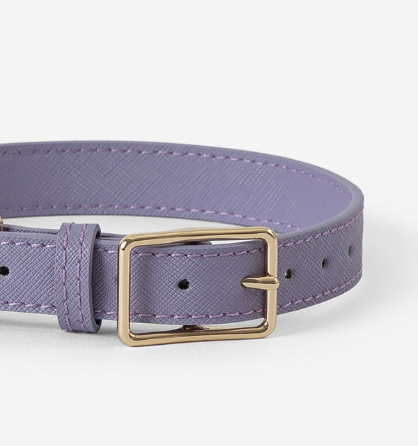 Lilac Leather Dog Collar