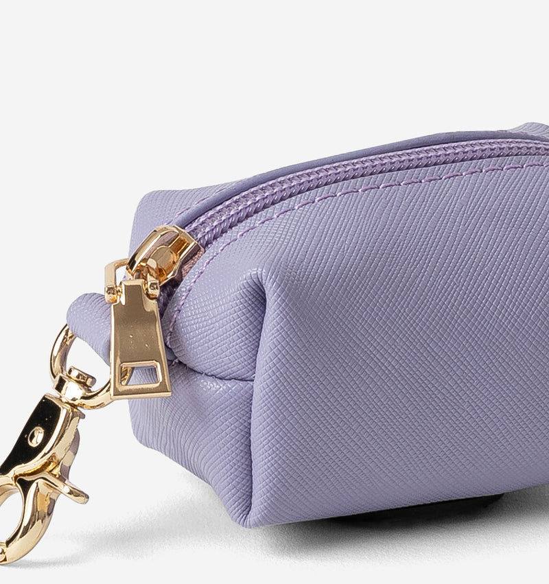 Lilac Leather Poop Bag Holder