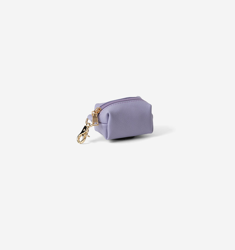 Lilac Leather Poop Bag Holder
