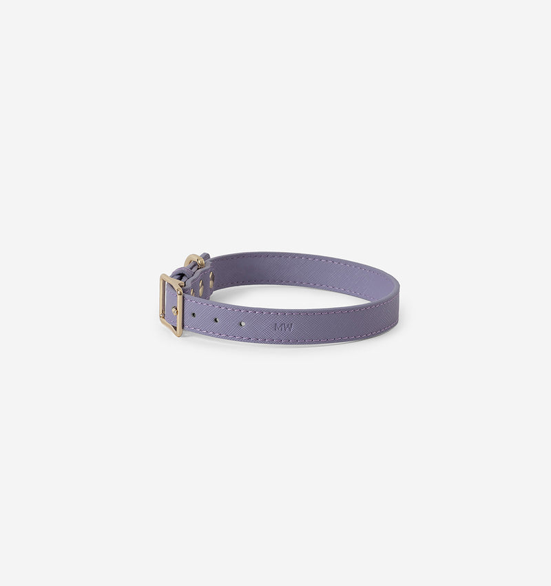 Lilac Leather Dog Collar