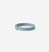 Pale Blue Leather Dog Collar