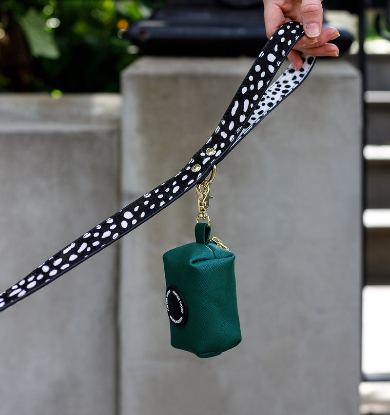 Hunter Green Leather Poop Bag Holder