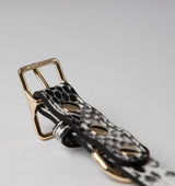 Snakeskin Print Leather Dog Collar