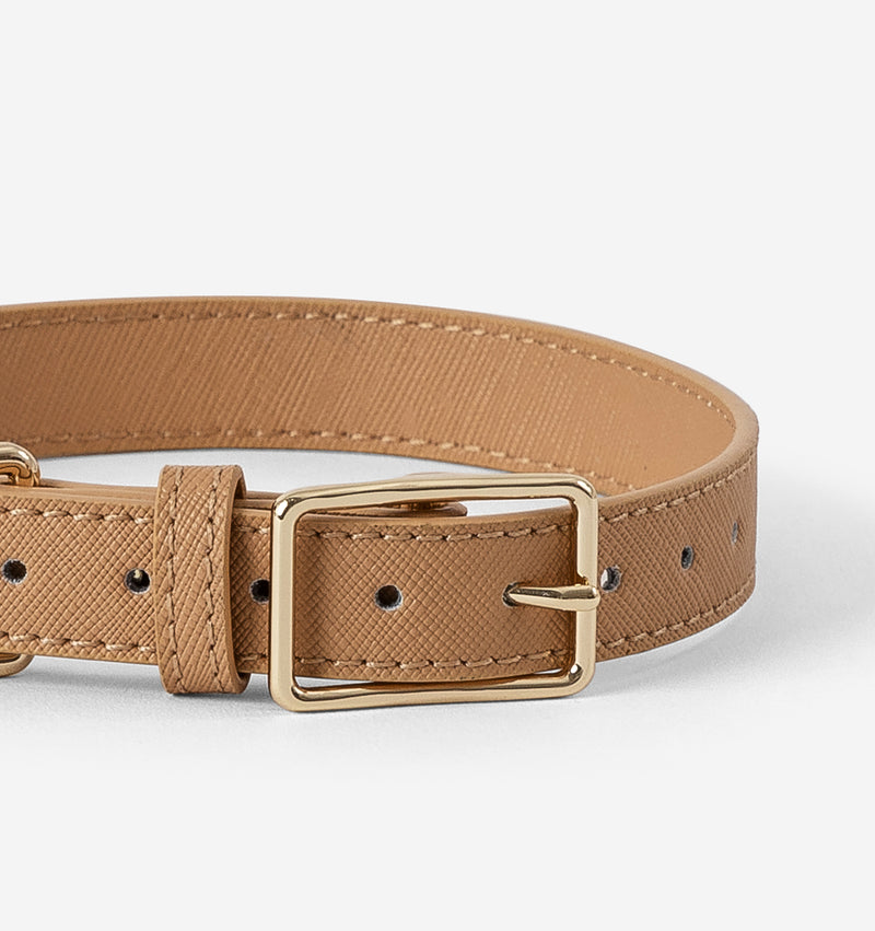 Tan Leather Dog Collar