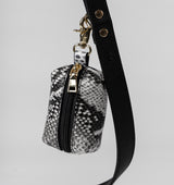 Snakeskin Print Leather Poop Bag Holder