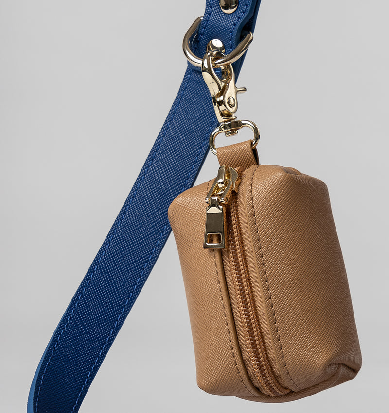 Tan Leather Poop Bag Holder