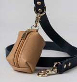 Tan Leather Poop Bag Holder