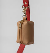 Tan Leather Poop Bag Holder